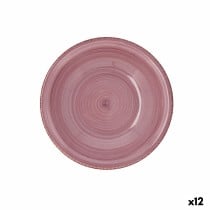 Suppenteller Quid Vita Peoni aus Keramik Rosa Ø 21,5 cm (12 Stück)