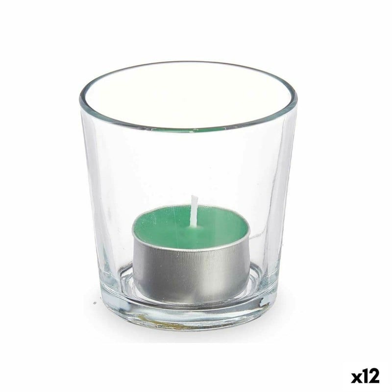 Scented Candle 7 x 7 x 7 cm (12 Units) Glass Bamboo