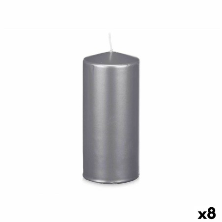 Candle Silver 9 x 20 x 9 cm (8 Units)