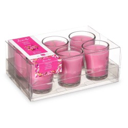 Scented Candle Set 16 x 6,5 x 11 cm (12 Units) Glass Orchid