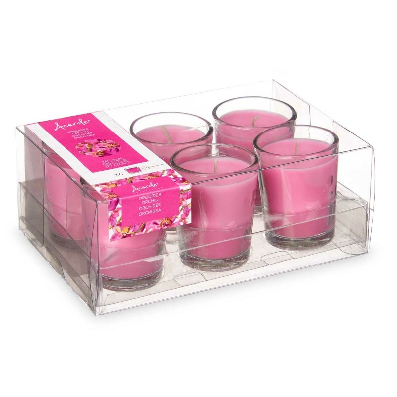 Scented Candle Set Acorde 48-D-AR Orchid Glass (12 Units)