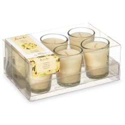 Scented Candle Set 16 x 6,5 x 11 cm (12 Units) Glass Vanilla