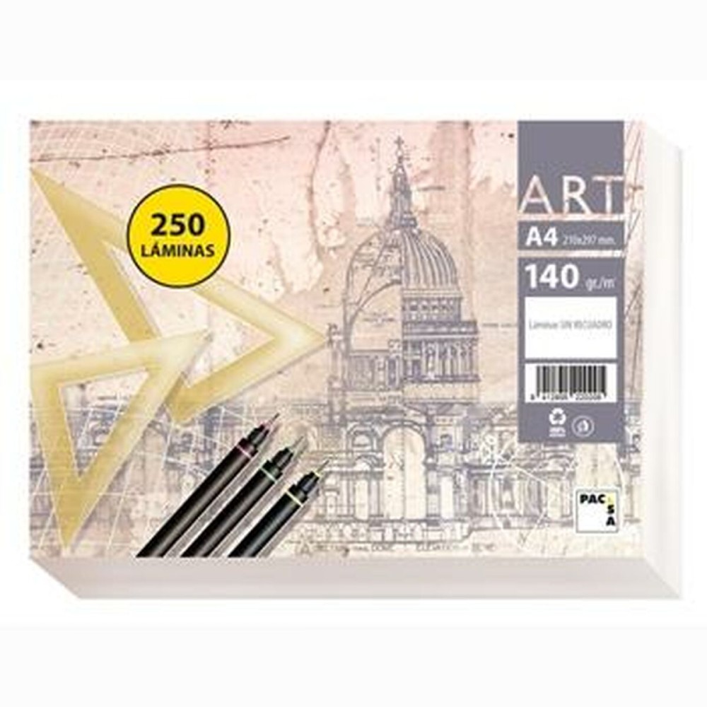 Drawing paper Pacsa White A4 250 Sheets (6 Units)