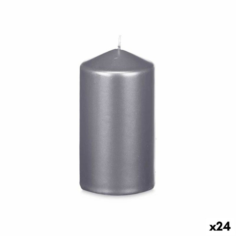 Candle Acorde 92537 Silver 7 x 13 x 7 cm (24 Units)