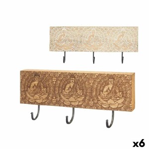 Wall mounted coat hanger Mango wood 38 x 16 x 5 cm (6 Units) Buddha