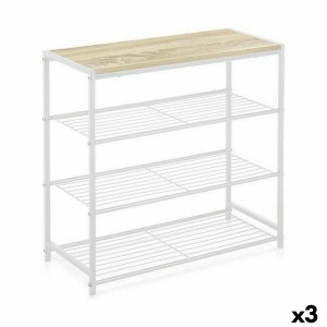 Étagère Confortime Blanc Bois Métal 60 x 30 x 63,5 cm (3 Unités)