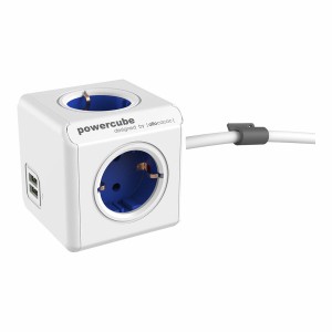 Cube multiplugs Allocacoc Powercube Extended 1402 Blue 1,5 m 4 outputs USB