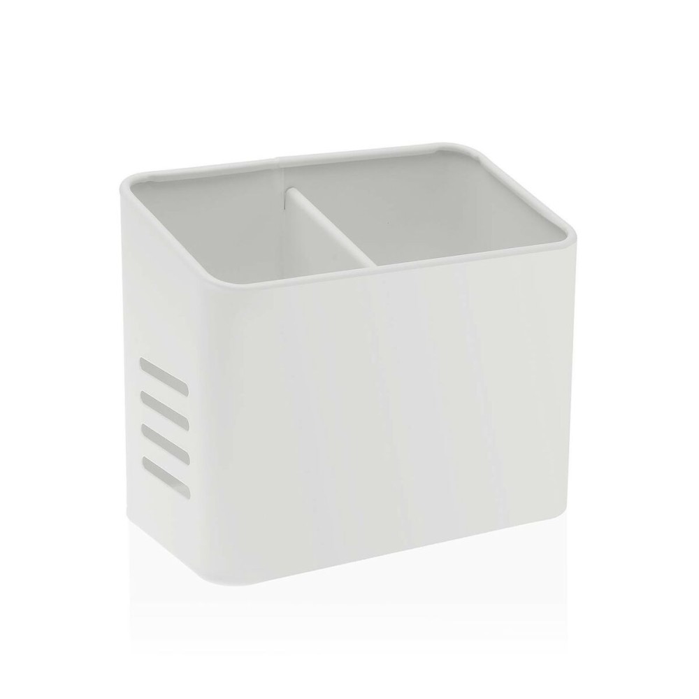 Cutlery Organiser Versa White Metal Steel 9,5 x 16 x 13,5 cm