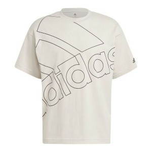 Herren Kurzarm-T-Shirt Adidas Giant Logo Beige