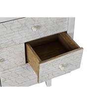 Kommode DKD Home Decor Weiß Bunt Metall Mango-Holz Indianer 30 x 40 cm 112 x 35 x 75 cm