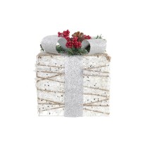 Set of decorative boxes DKD Home Decor LED White Red Green Silver 25 x 25 x 30 cm (3 Pieces)