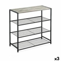 Étagère Confortime Noir Métal 60 x 30 x 63,5 cm (3 Unités)