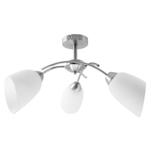 Ceiling Light Activejet NIKITA 3P Nikiel White nickel Metal Glass 120 W