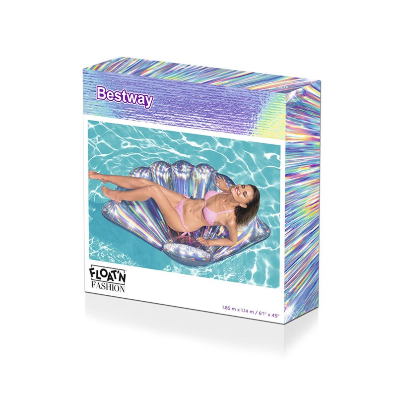 Bestway Matelas Gonflable Coquille Iridescent 185x114 cm Plage et Piscine 43414