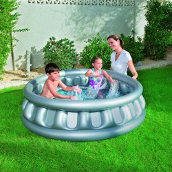 Bestway Piscine Gonflable Enfantine 3 Chambres Vaisseau Spatial 152x43 cm +3 Ans Jardin 51080