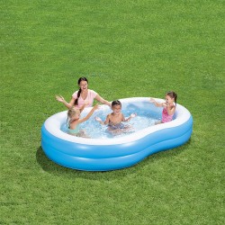 Bestway Aufblasbares Pool 2 Kammern Großer See 262x157x46 cm +3 Jahre Garten 54117