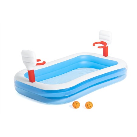 Bestway Piscine Gonflable Enfant Jeu de Basket 251x168x102 cm +3 Ans Jardin 54122