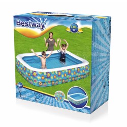 Bestway Piscine Gonflable Enfant Jeu de Basket 251x168x102 cm +3 Ans Jardin 54122