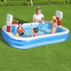 Bestway Piscine Gonflable Enfant Jeu de Basket 251x168x102 cm +3 Ans Jardin 54122