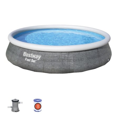 Aufblasbarer Pool Bestway Grau 7340 L 396 x 84 cm