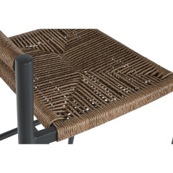 Hocker Home ESPRIT Braun Schwarz Aluminium Rattan 52 x 55 x 105 cm