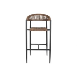 Hocker Home ESPRIT Braun Schwarz Aluminium Rattan 52 x 55 x 105 cm