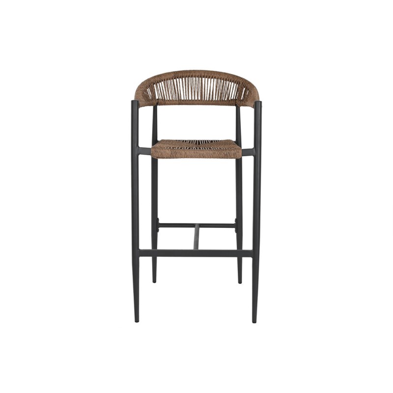 Hocker Home ESPRIT Braun Schwarz Aluminium Rattan 52 x 55 x 105 cm