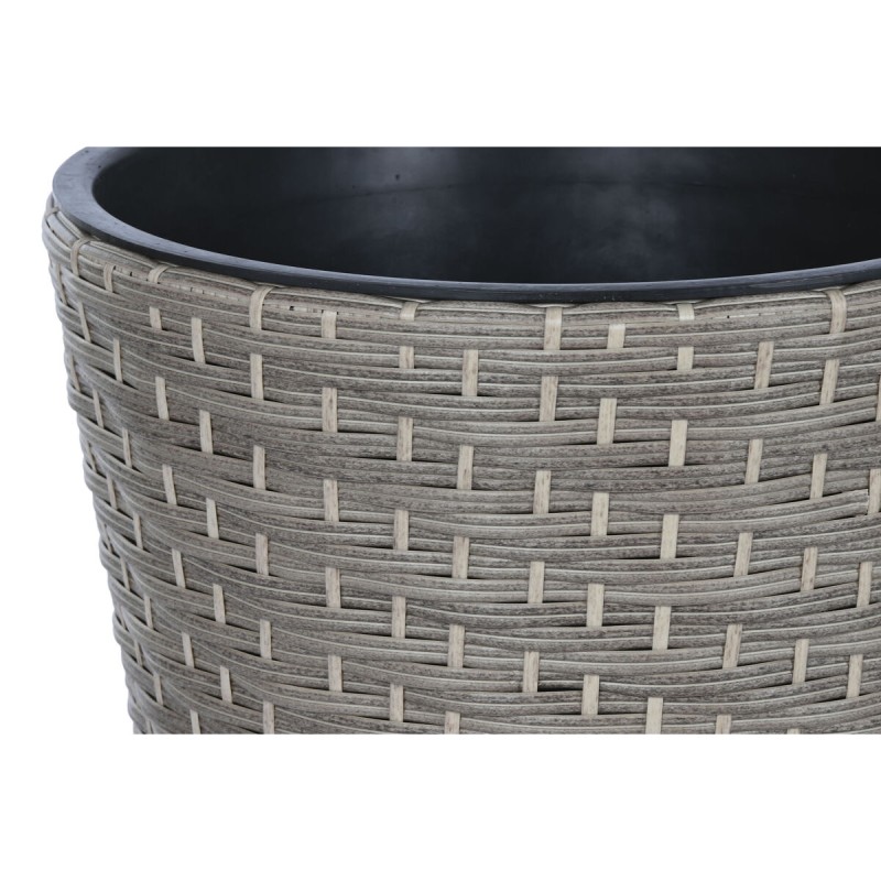 Set of Planters Home ESPRIT polypropylene Rattan 40 x 40 x 45 cm