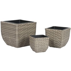 Satz Blumentöpfe Home ESPRIT Polypropylen Rattan 40 x 40 x 36 cm