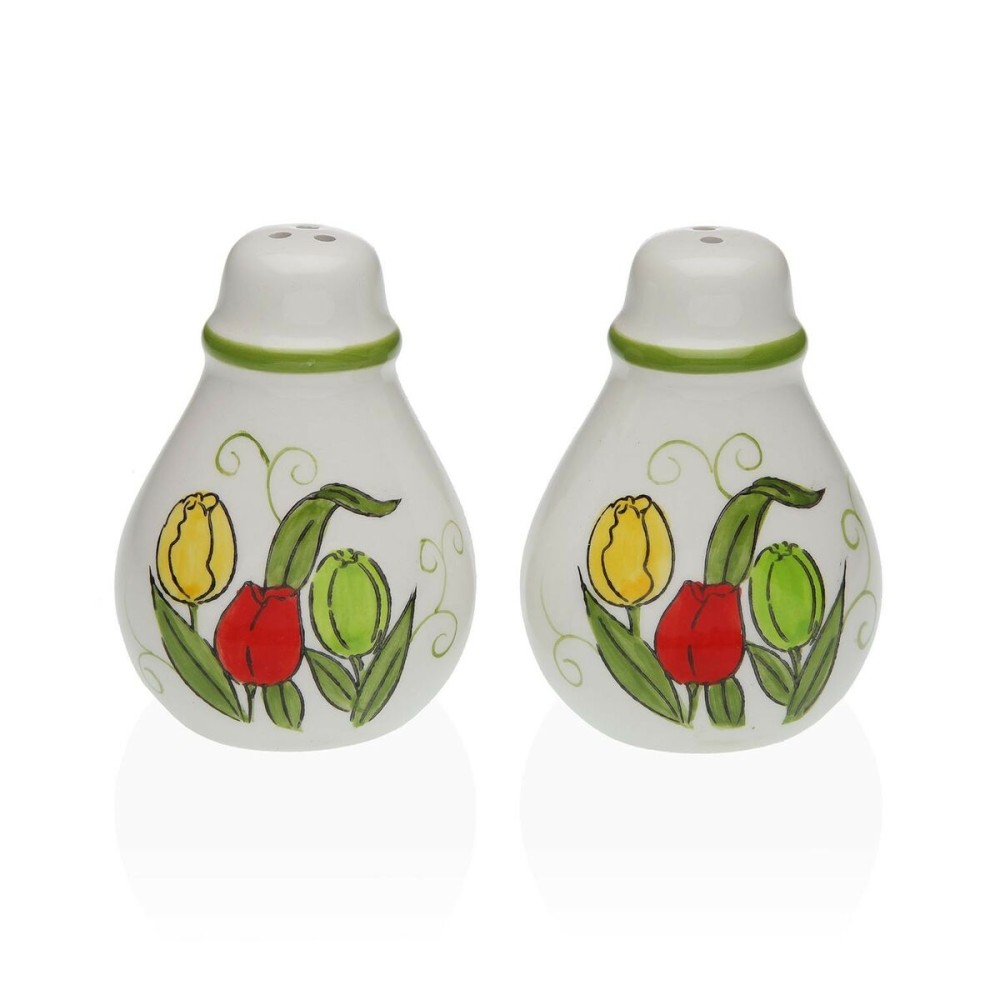 Salt and Pepper Shakers Versa Ceramic Dolomite Tulip 5,5 x 8,5 x 6 cm