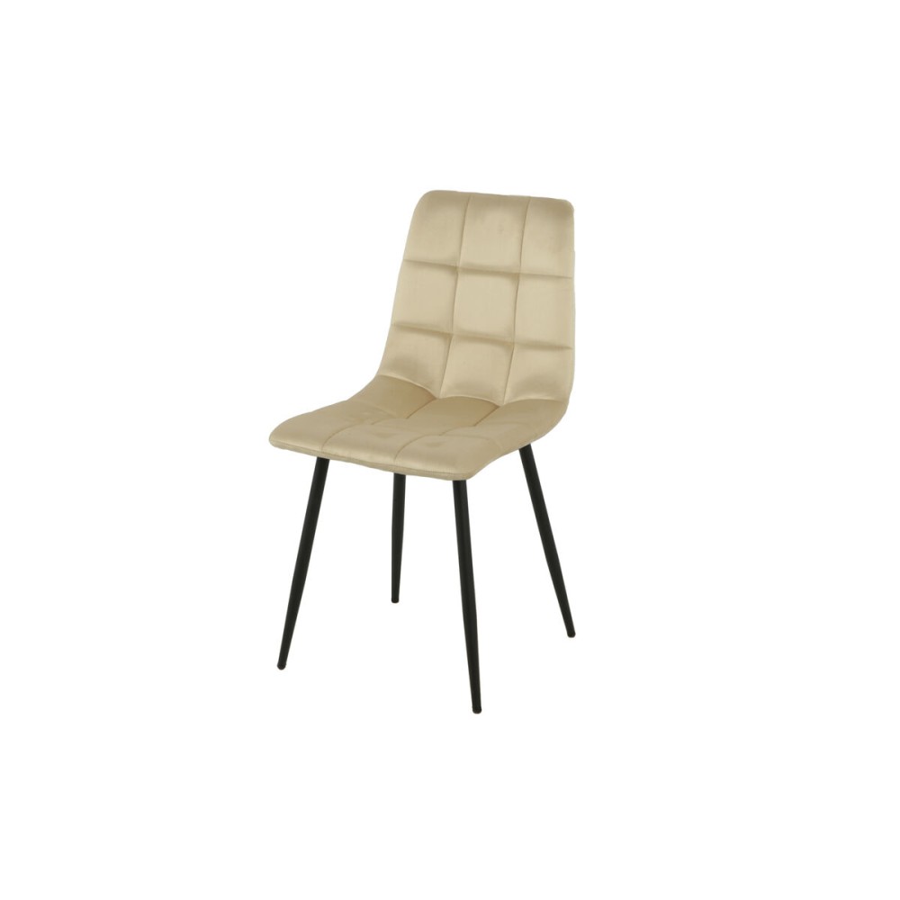 Chair Romimex Beige Velvet Metal 45 x 89 x 55 cm