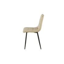 Chaise Romimex Beige Velours Métal 45 x 89 x 55 cm