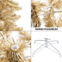 Christmas Tree Gold Metal Plastic 120 X 120 X 240 CM