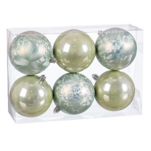 Boules de Noël Vert Plastique Ø 8 cm 23,5 X 16 X 8 CM (6 Unités)