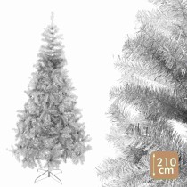 Christmas Tree Silver Metal Plastic 110 x 110 x 210 cm