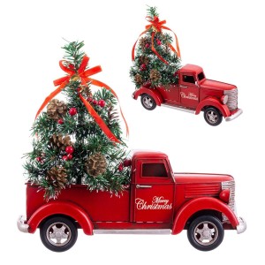 Décorations de Noël Rouge Multicouleur Camionnette 39 X 10 X 37 CM