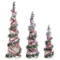 Sapin de Noël Multicouleur Fibre naturelle 20 x 20 x 80 cm (3 Unités)