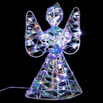 Lighting decoration Silver Angel 16 x 9 x 25 cm