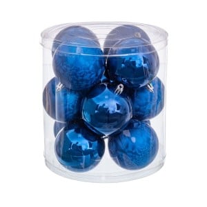 Christmas Baubles Blue Plastic Ø 8 cm 19,5 X 19,5 X 22 CM (12 Units)