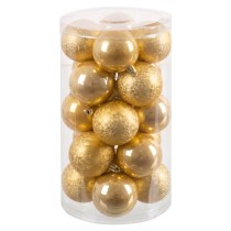 Christmas Baubles Gold Golden Plastic Ø 6 cm 14,5 x 14,5 x 26 cm (20 Units)