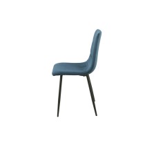 Chair Romimex Blue Velvet Metal 45 x 89 x 55 cm