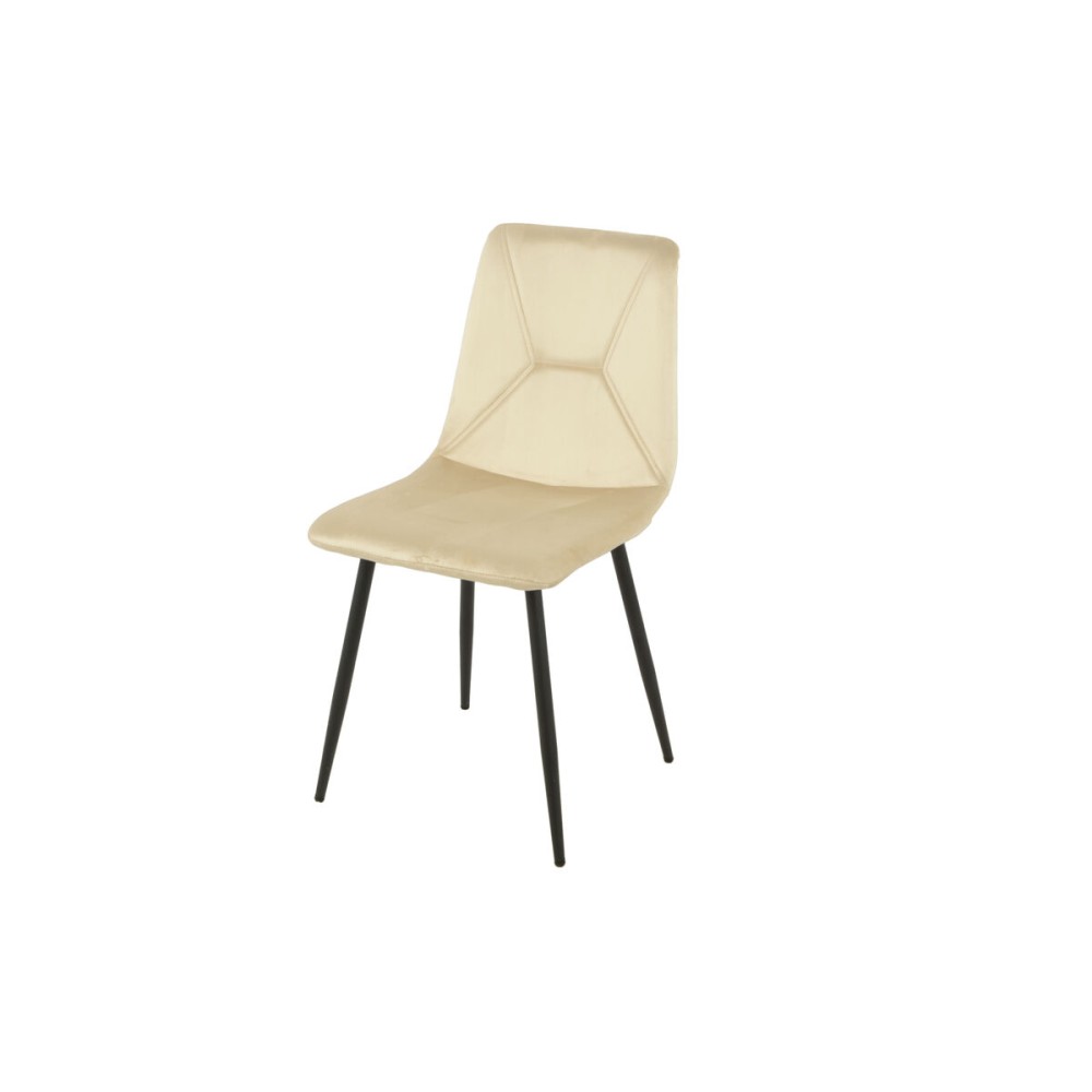 Chair Romimex Beige Velvet Metal 45 x 89 x 55 cm