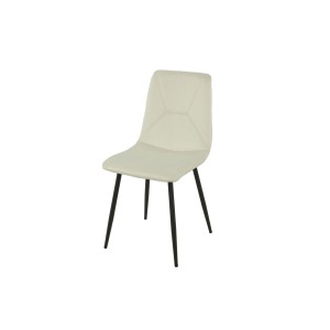 Chaise Romimex Blanc Velours Métal 45 x 89 x 55 cm