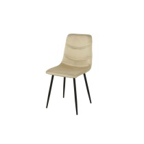 Chair Romimex Beige Velvet Metal 45 x 89 x 55 cm