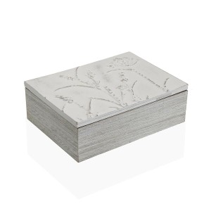 Box for Infusions Versa White MDF Wood 18 x 7,5 x 24 cm Flowers