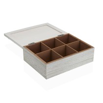 Box for Infusions Versa White MDF Wood 18 x 7,5 x 24 cm Flowers