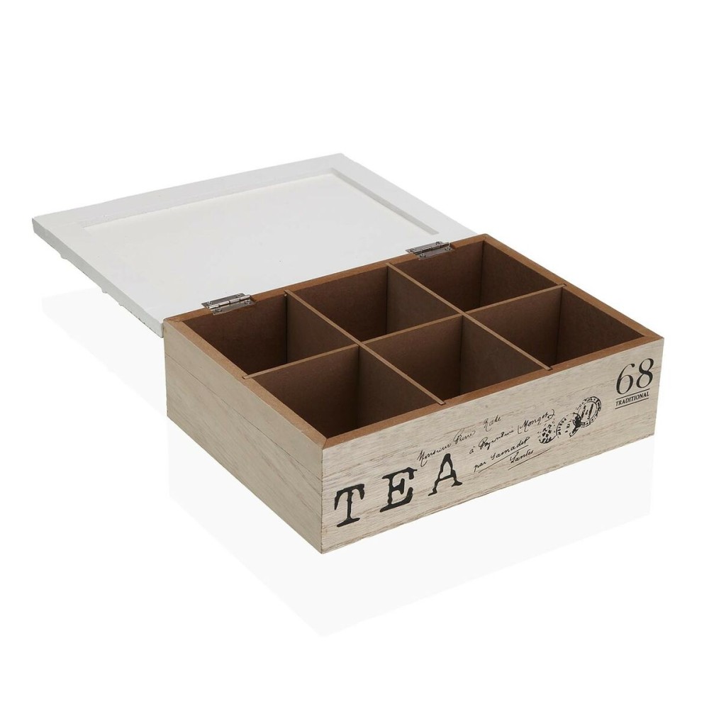 Boîte pour infusions Versa Bois MDF 18 x 7,5 x 24 cm Fleurs