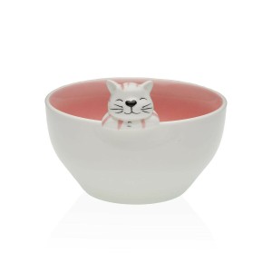 Bowl Versa Porcelain 15,8 x 9,5 x 14 cm Cats