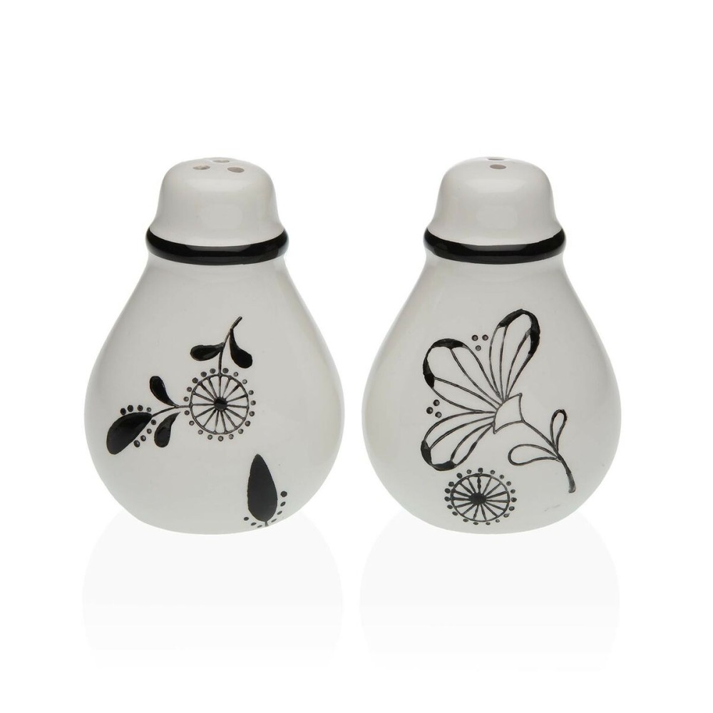 Salt and Pepper Shakers Versa Ceramic Dolomite Flowers 5,5 x 8,5 x 6 cm