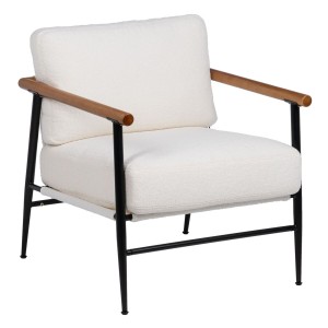 Armchair White Black 70 x 76 x 81 cm